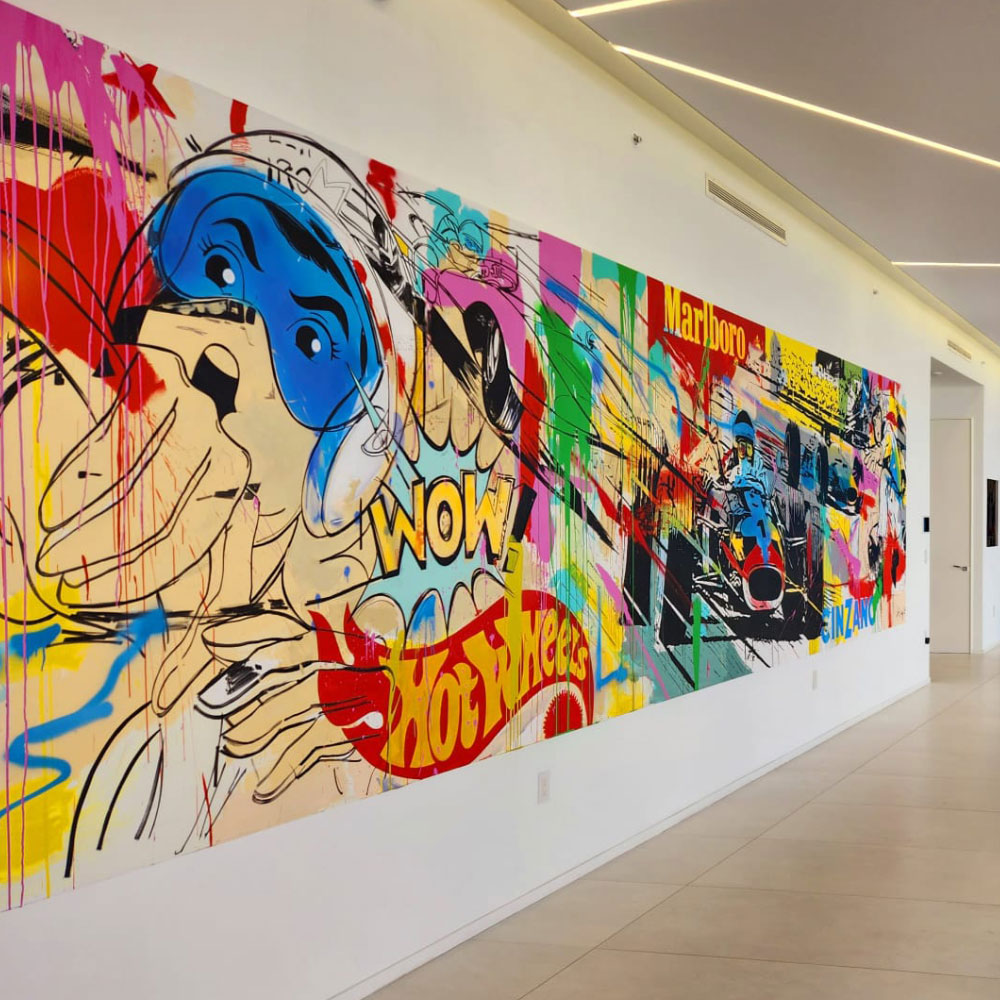 mural painting of speed racer character